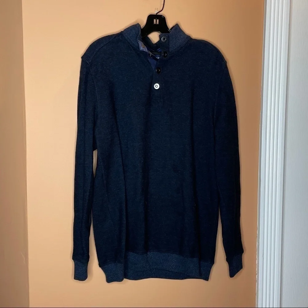 Hathaway snap front pullover sweater rib cuff men’s M